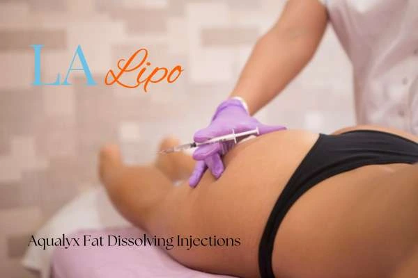 Woman having fat dissolving injections Swadlincote on thighs