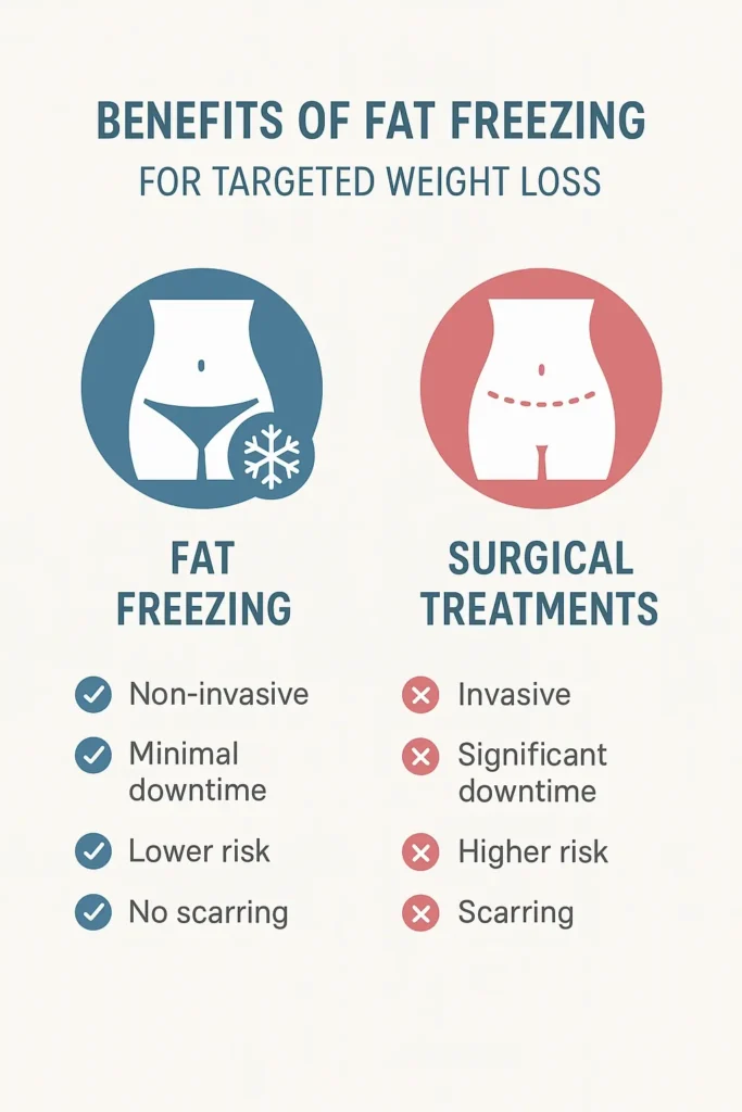 graphic showing the benefits of fat freezing Swadlincote