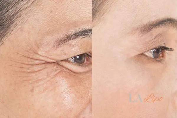 Before and after results of woman - HI-fu wrinkles reduction treatment Swadlincote
