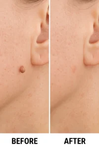 Skin tags removal Swadlincote before and after