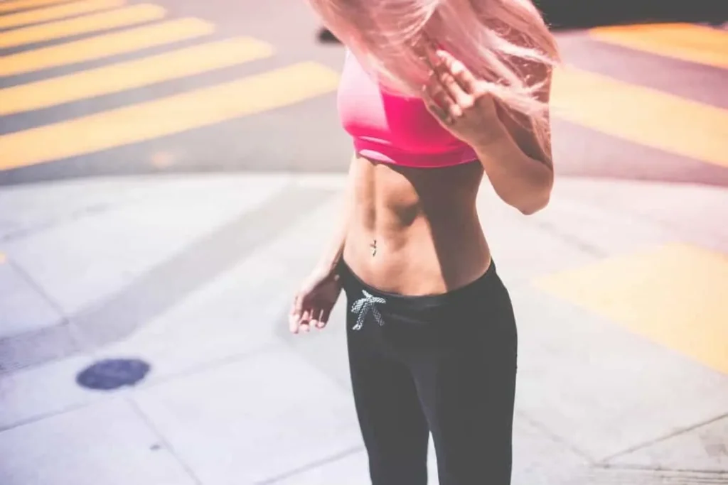 Woman with toned stomach after LA-EMS Body Sculpting Treatment Swadlincote